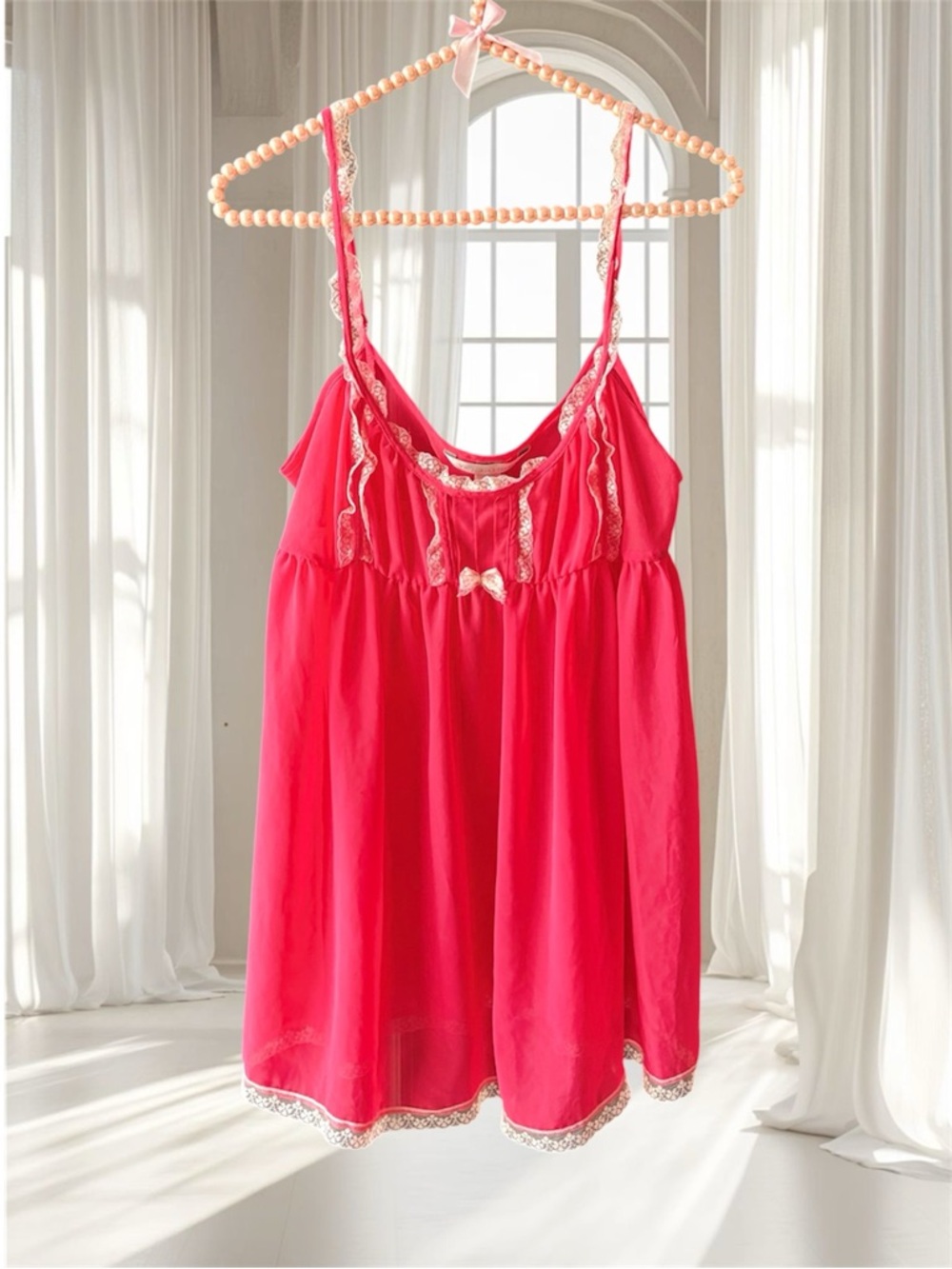 Victoria’s Secret Pink Lace Babydoll Nightgown Dress Size L